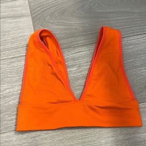 Orange Ribbed Women's Bralette Top